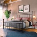 Ver imagem 1 de Cama de Ferro Romana - Queen Size Preto Fosco