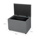 Ver imagem 2 de Puff Baú 60cm Porta Treco Madeira Veludo Estofado Premium Cor Cinza