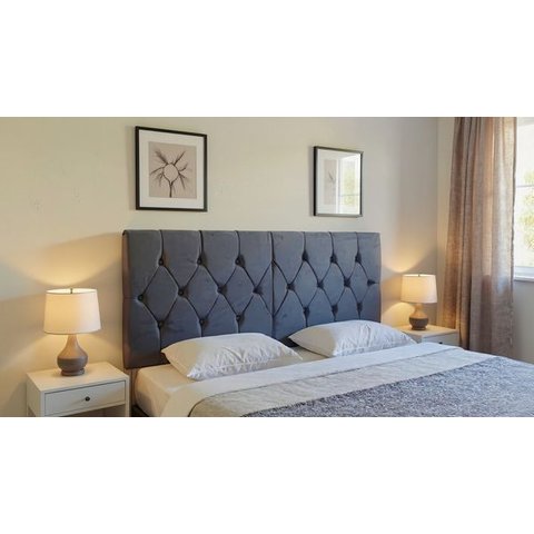 Cabeceira Estofada Cama de Casal Queen 1,60 X 55 Cm Modelo Paris Cinza