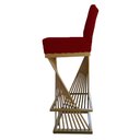 Ver imagem 3 de Kit 10 Banquetas Luma Base de Ferro Sued Marsala - D'classe Decor