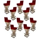 Ver imagem 1 de Kit 10 Banquetas Luma Base de Ferro Sued Marsala - D'classe Decor