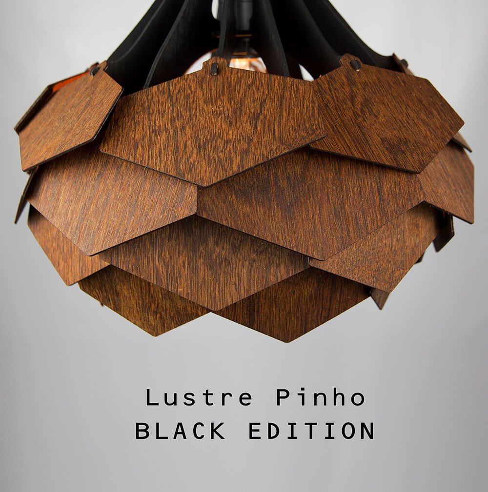 Lustre Pendente em Madeira - PINHO BLACK - 3