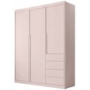 Ver imagem 2 de Guarda Roupa 3 Portas e 4 Gavetas Pérola Rosê - Phoenix Baby