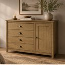 Ver imagem 3 de Cômoda Sapateira para Quarto 4 Gavetas 1 Porta Madeira Maciça Mazzaro F06 Freijó - Lyam Decor