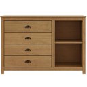 Ver imagem 2 de Cômoda Sapateira para Quarto 4 Gavetas 1 Porta Madeira Maciça Mazzaro F06 Freijó - Lyam Decor
