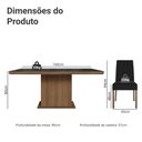 Ver imagem 3 de Conjunto Sala de Jantar Tampo de Vidro 6 Cadeiras Rustic/Preto/Oxford Dinan Madesa