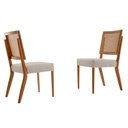 Ver imagem 1 de Conjunto com 2 Cadeiras Aila Moderna Mobília Linho Off White-cinam.imbuia
