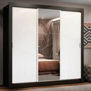 Ver imagem 1 de Guarda Roupa Casal Madesa Lyon Plus 3 Portas de Correr com Espelho 4 Gavetas