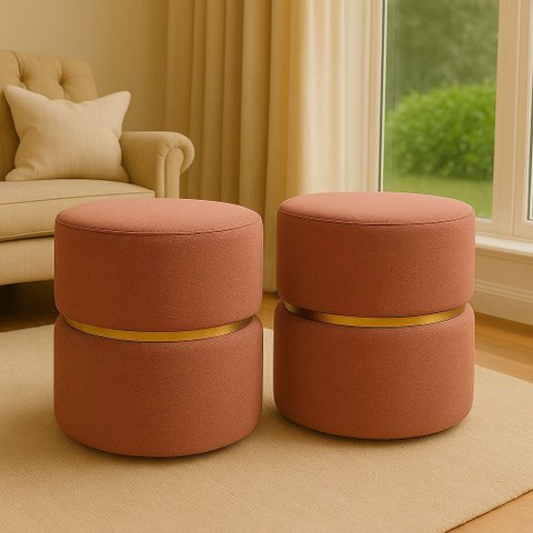 Kit Puff Cinta no Meio Decorativa Rosa Linho