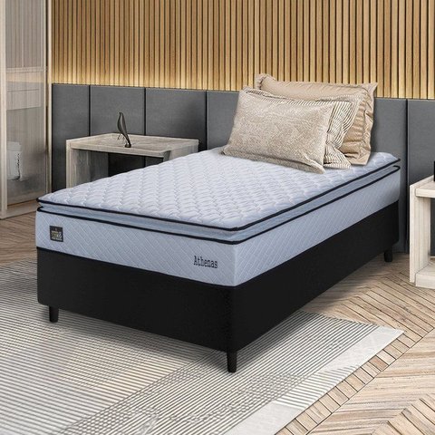 Colchao Solteiro Athenas Branco D33 Pillow Top 88x188x29cm Hellen