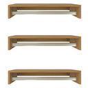 Ver imagem 1 de Kit 3 Cabideiro de Parede Suspenso 80x25x11,5 Amadeirado