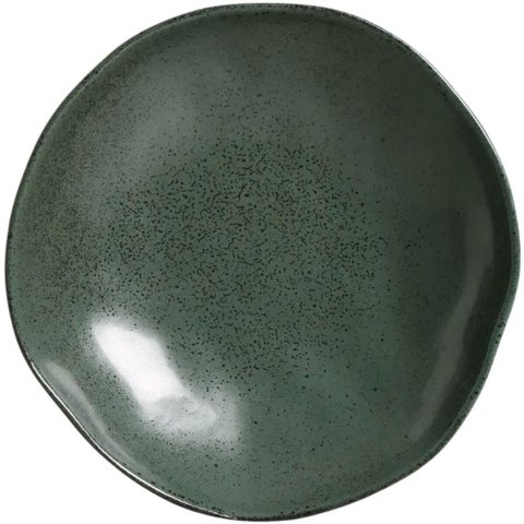 Jogo 12 Pratos Fundos 21cm Cerâmica 600ml Verde Orgânico Ara