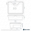 Ver imagem 3 de Cuba de Semi Encaixe Retangular 48cm Louça Sicília Bela Metais