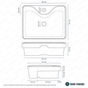 Ver imagem 3 de Cuba de Semi Encaixe Retangular 48cm Louça Sicília Bela Metais