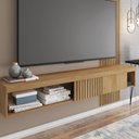 Ver imagem 4 de Painel Tv 65 Pol 180cm Bancada Suspensa Ripado Luana Fendi/buriti C01 - D’Rossi