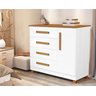 Cômoda com Sapateira 4 Gavetas 1 Porta Grécia:branco Nature - 2