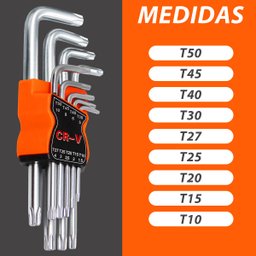 Jogo De Chave 9 Peças Torx Profissional Curta Em L Aço - 3