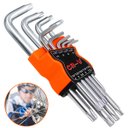 Ver imagem 2 de Jogo De Chave 9 Peças Torx Profissional Curta Em L Aço