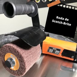 RODA DE SCOTCH BRITE 120 X 100 MM GRÃO GROSSO - LINHA BASIC CIRN INOX 1380rsg - 3