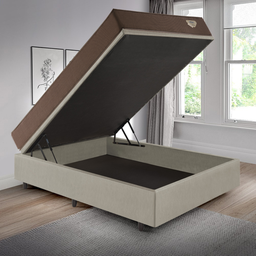 Cama Box com Baú 138x188 com Colchão Casal Relax Adorabile Molas Ensacadas Ecoflex Courino Linho - 3