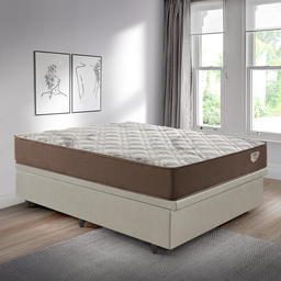 Cama Box com Baú 138x188 com Colchão Casal Relax Adorabile Molas Ensacadas Ecoflex Courino Linho - 6