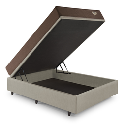 Cama Box com Baú 138x188 com Colchão Casal Relax Adorabile Molas Ensacadas Ecoflex Courino Linho - 7