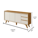 Ver imagem 2 de Buffet Vertex 3 Portas 3 Gavetas Off White Naturalle