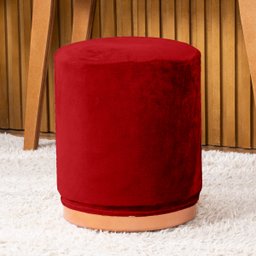 Capa de Puff Redondo Grande Avulsa Lisa Ajustável com Elástico - Tecido Veludo Decoração Banquinho L - 1