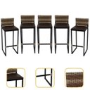 Ver imagem 1 de Kit 5 Banquetas Quadrada Junco Cappuccino para Balcão Ilha Cozinha Área Gourmet Bancada Piscina Bar