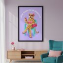 Ver imagem 1 de Quadro Onça Latina Demais Minimalista 70x50cm Mold Branca