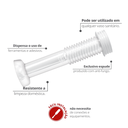 Ver imagem 2 de Tubo de Ligação Ajustável 240mm para Vaso Sanitário Cor Branco Durín