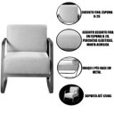 Ver imagem 4 de Kit 2 Poltronas para Sala e Escritório Base de Metal Mubai Linho Bege