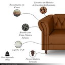 Ver imagem 3 de Kit 2 Poltronas Decorativas Sala de Estar Stanford Chesterfield Pés de Madeira Couro Conhaque g58 -