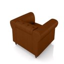 Ver imagem 6 de Kit 2 Poltronas Decorativas Sala de Estar Stanford Chesterfield Pés de Madeira Couro Conhaque g58 -