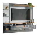 Ver imagem 1 de Painel Intense 1.83 Tv Até 55 Polegadas Prateleiras Laterais em Vidro Espelhos Decorativos 2