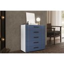 Ver imagem 1 de Cômoda de Quarto Lisboa C/ 5 Gavetas Branco/azul - Politorno