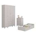 Ver imagem 2 de Quarto Infantil Completo com Minicama Montessoriana Dengo Multimóveis MP4881 Off White