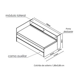 Bicama Infantil Com Modulo Lateral  - 3