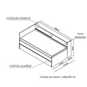 Ver imagem 3 de Bicama Infantil com Modulo Lateral Branco