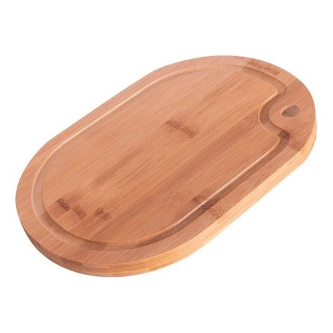 Tábua para Cortar Churrasco Cozinha Oval Mor Bamboo 39 X 28