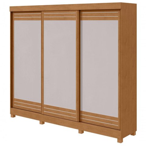 Guarda-roupas Casal Nice 3 Portas 4 Gavetas Flex com Pés - Lopas Amendoa Clean/off White