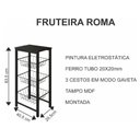 Ver imagem 2 de Fruteira de Chão Cozinha Aço Cobre Tampo Amêndoa Roma
