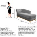 Ver imagem 3 de Diva Recamier Vanessa 160cm Lado Direito Suede Adj Decor Cinza