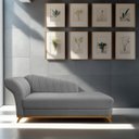 Ver imagem 2 de Diva Recamier Vanessa 160cm Lado Direito Suede Adj Decor Cinza