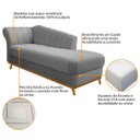 Ver imagem 4 de Diva Recamier Vanessa 160cm Lado Direito Suede Adj Decor Cinza