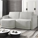 Ver imagem 1 de Sofá Cama Modulado Retrátil e Reclinável Decorativo Varsóvia 216cm Bouclê Cinza G33 - Gran Belo