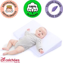 Travesseiros Almofada Bebê Antirefluxo Rampa para Carrinho + Capa Antialérgica 100 Algodão - Bf Colc - 5