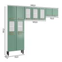 Ver imagem 2 de Cozinha Completa Compacta de Aço 11 Portas Colors Bertolini - Verde/branco