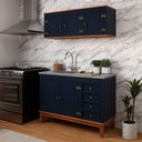 Ver imagem 1 de Cozinha Modulada 2 peças - Azul Petróleo