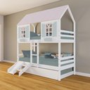 Ver imagem 1 de Treliche Casinha Bela Kit Escada/escorregador - Madeira Maciça Branco/rosa/verde | Housin